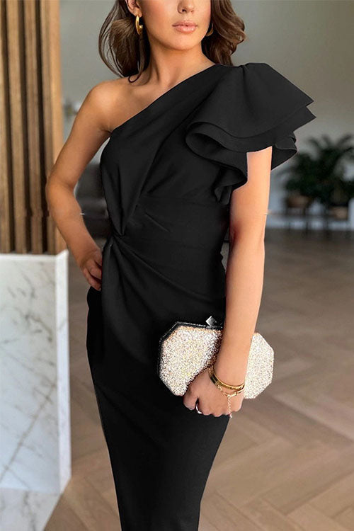 Zoë Ella™  | Mya | Off-Shoulder Slit Midi Dress