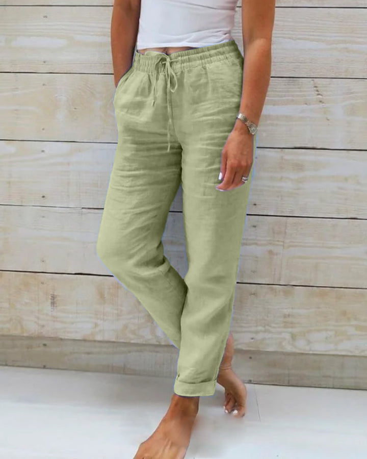 Zoë Ella™ | Linen-Blend Relaxed Pants
