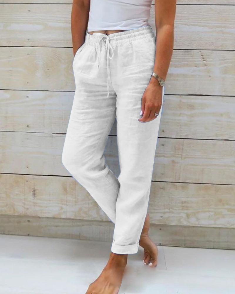 Zoë Ella™ | Linen-Blend Relaxed Pants
