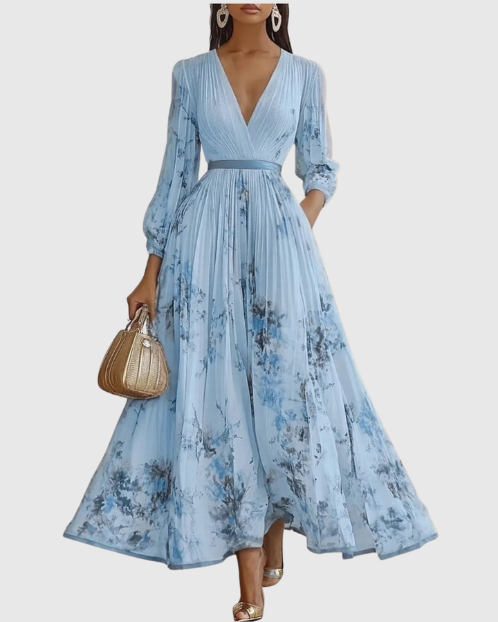 Zoë Ella™ | Rowella | Elegant Pleated Maxi Dress