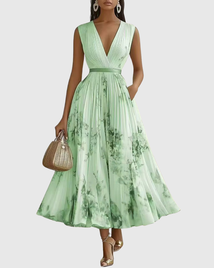 Zoë Ella™ | Rowella | Elegant Pleated Maxi Dress