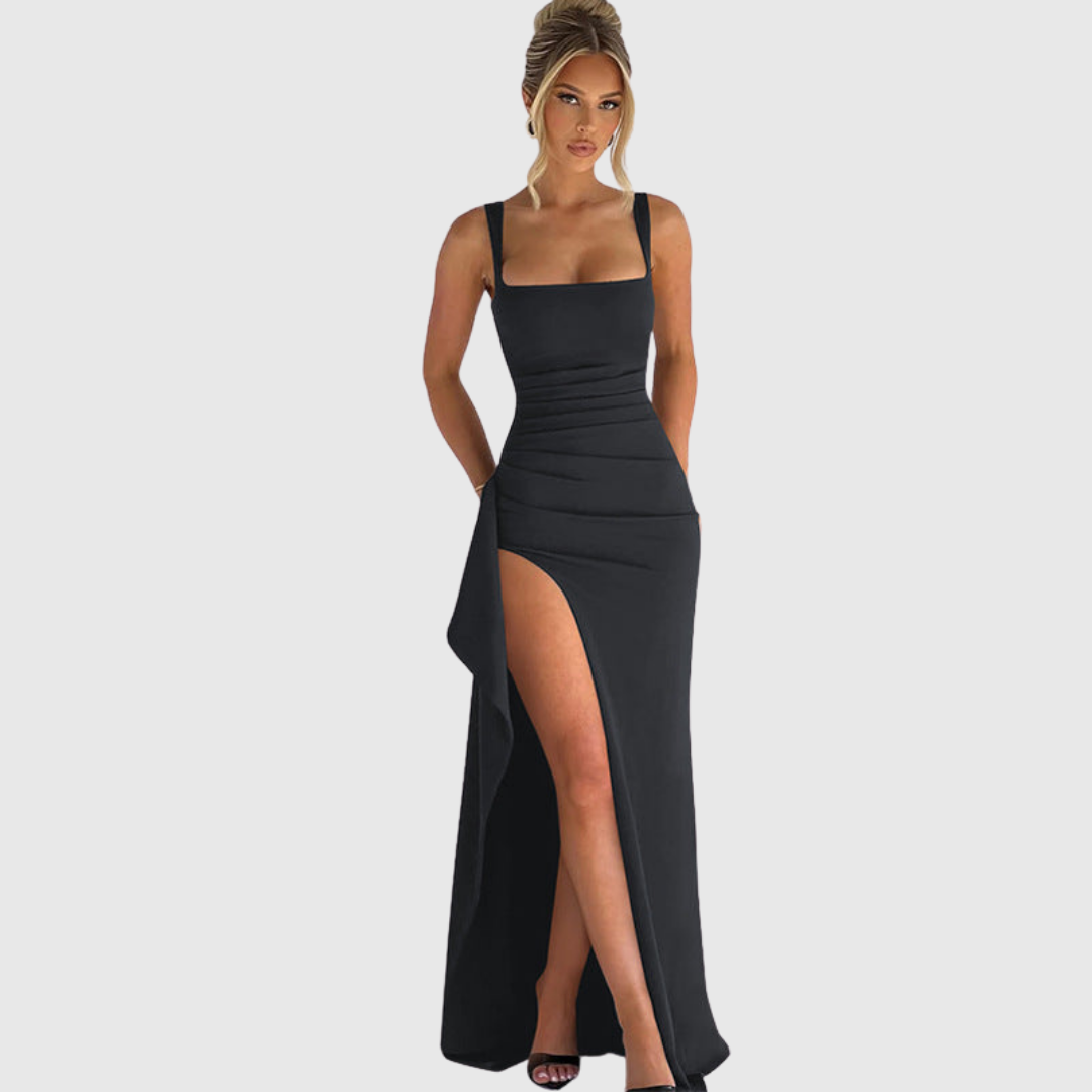 Zoë Ella™ | Cell | Elegant Formal Slip Maxi Dress with Open Back