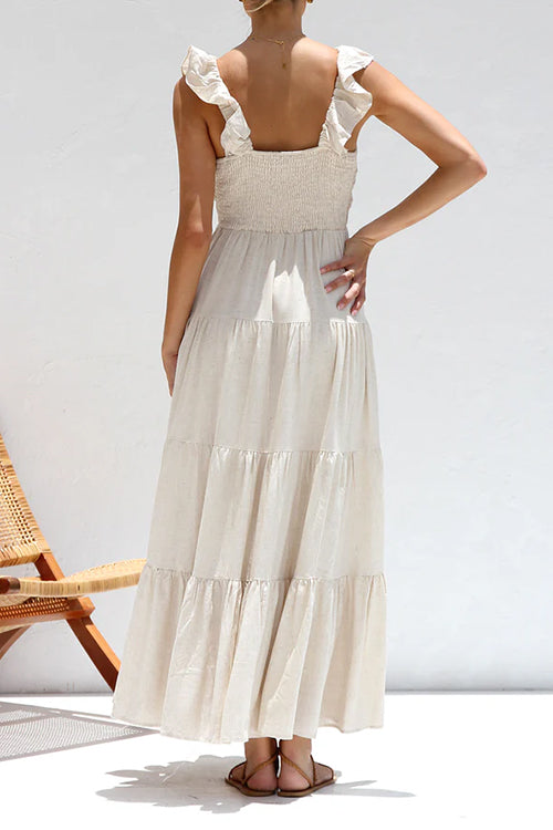 Zoë Ella™  | Marilyn - V-neck maxi dress with ruffle