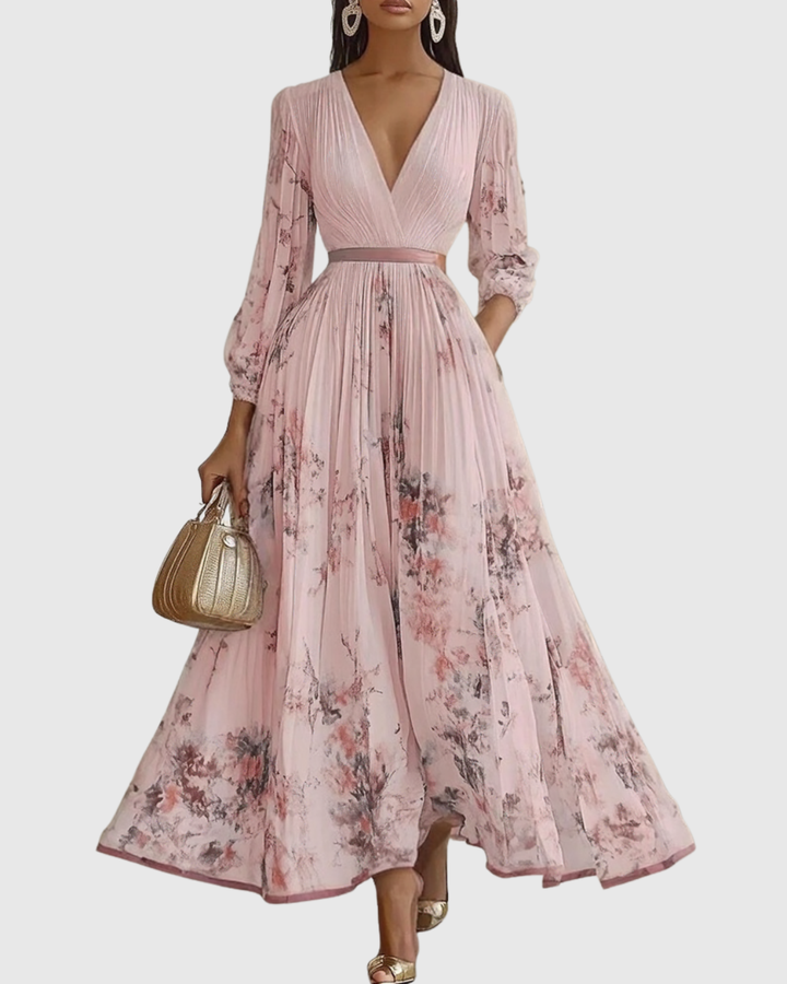Zoë Ella™ | Rowella | Elegant Pleated Maxi Dress