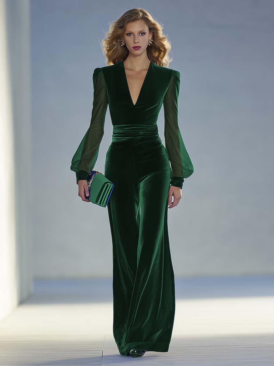 Zoë Ella™  | Sophie | Elegant Velvet Jumpsuit