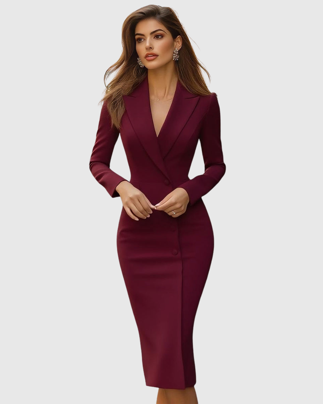 Zoë Ella™ | Seleneva | Elegant Tailored Midi Dress