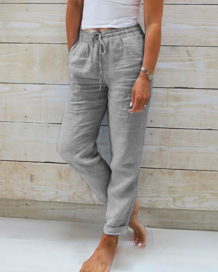 Zoë Ella™ | Linen-Blend Relaxed Pants