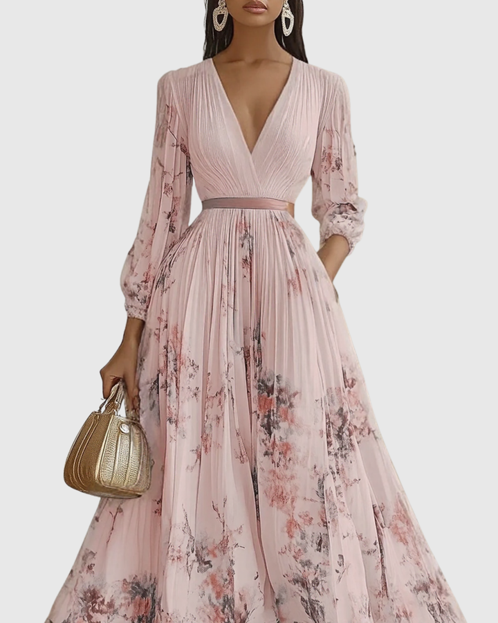 Zoë Ella™ | Rowella | Elegant Pleated Maxi Dress