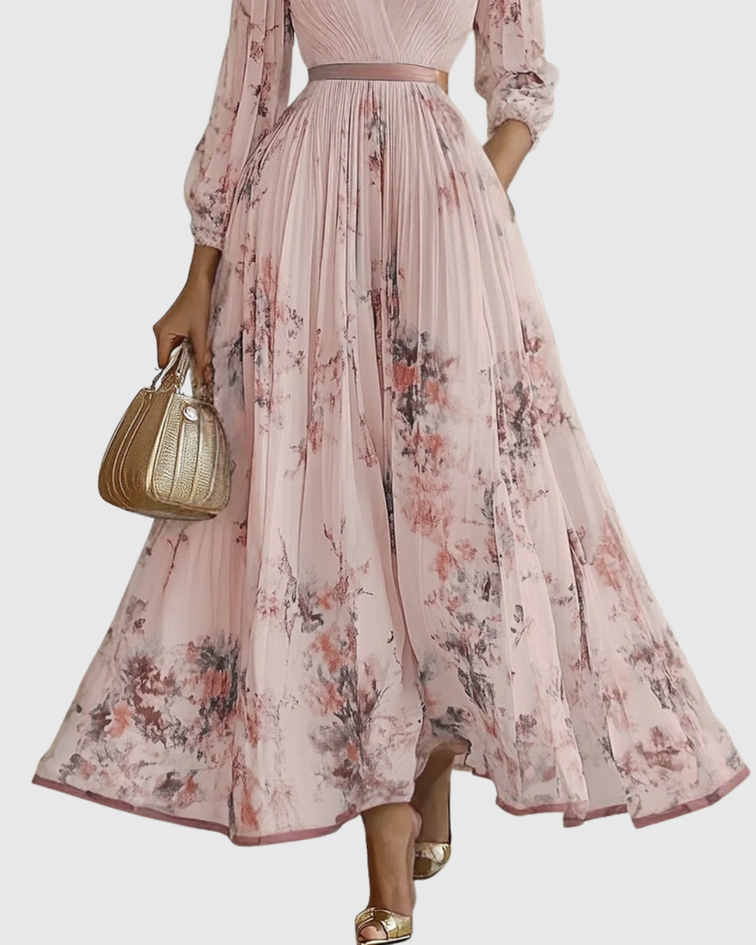 Zoë Ella™ | Rowella | Elegant Pleated Maxi Dress