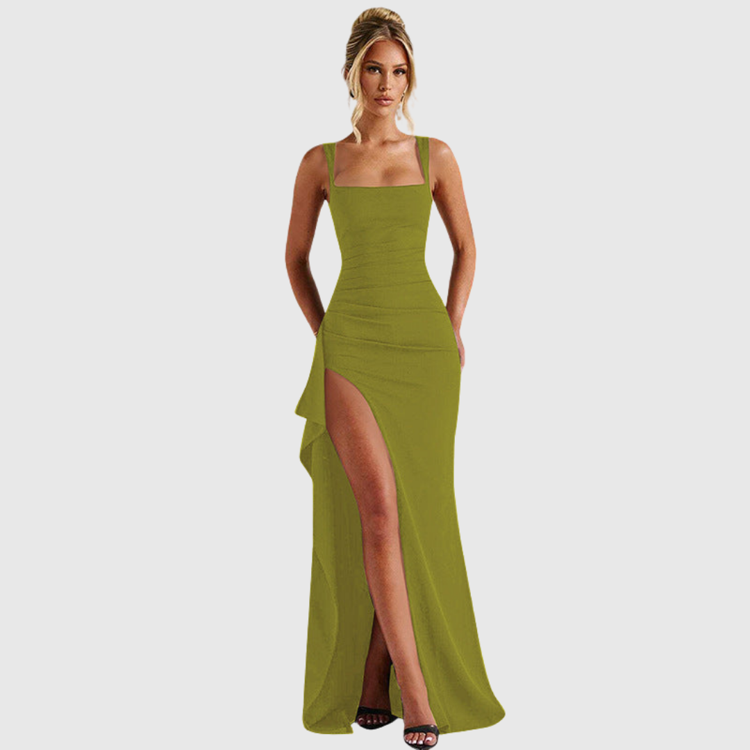 Zoë Ella™ | Cell | Elegant Formal Slip Maxi Dress with Open Back