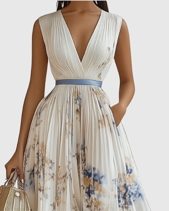 Zoë Ella™ | Rowella | Elegant Pleated Maxi Dress