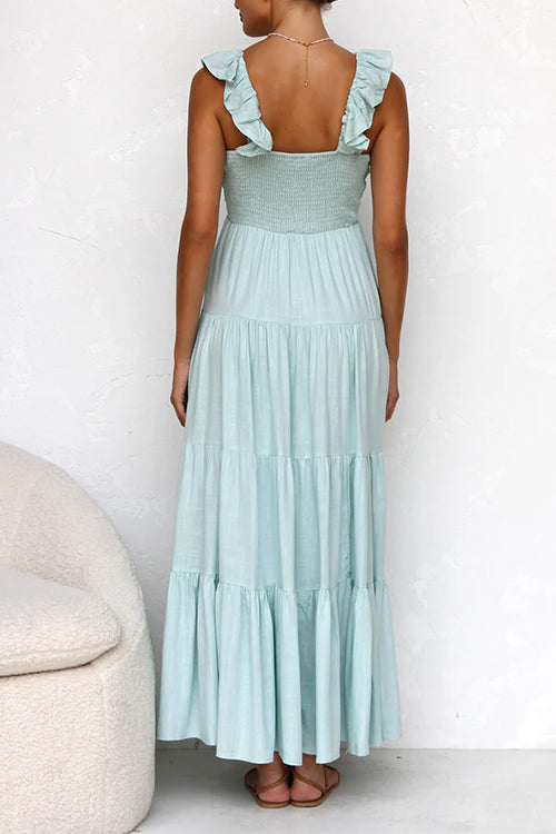 Zoë Ella™  | Marilyn - V-neck maxi dress with ruffle