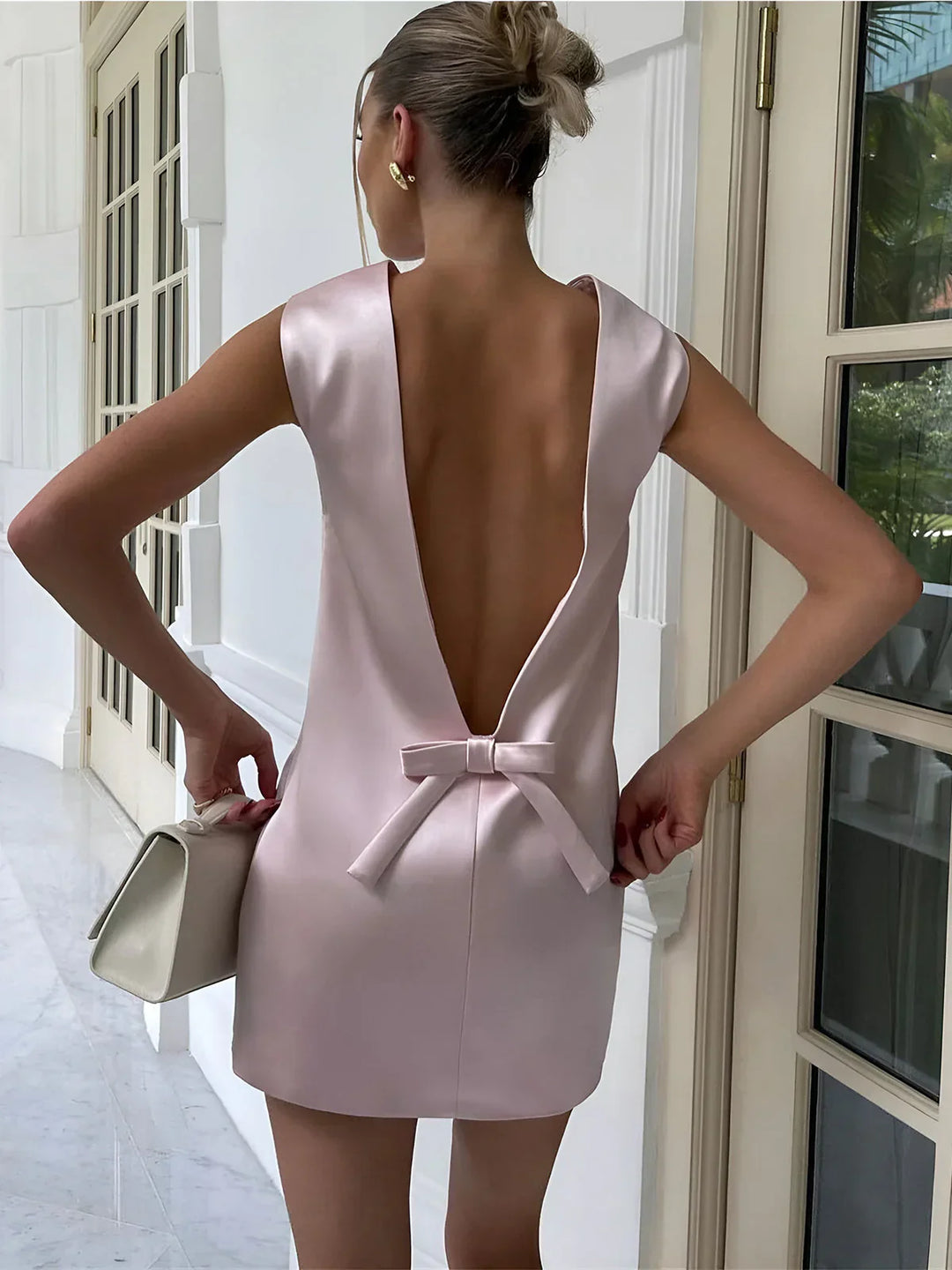 Zoë Ella™  | Katira - Backless Satin Dress