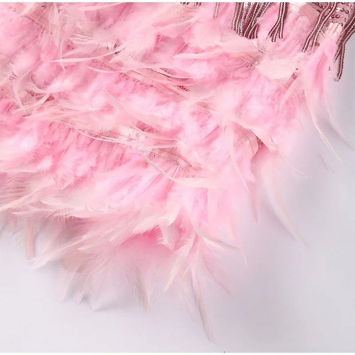 Zoë Ella™  | Doriana | Feather Mini Dress
