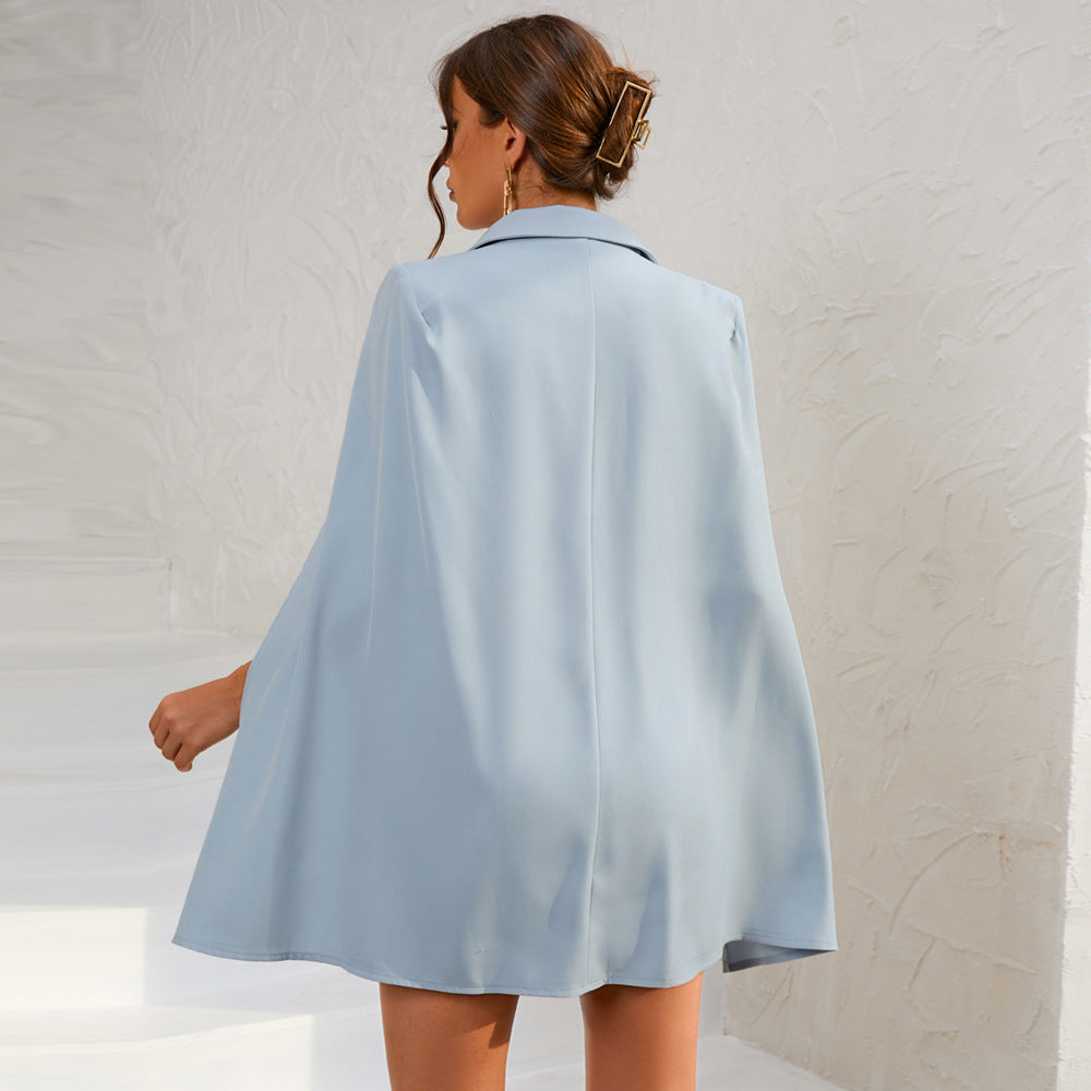 Zoë Ella™ | Luxe Cape Blazer With Mini Dress And Belt