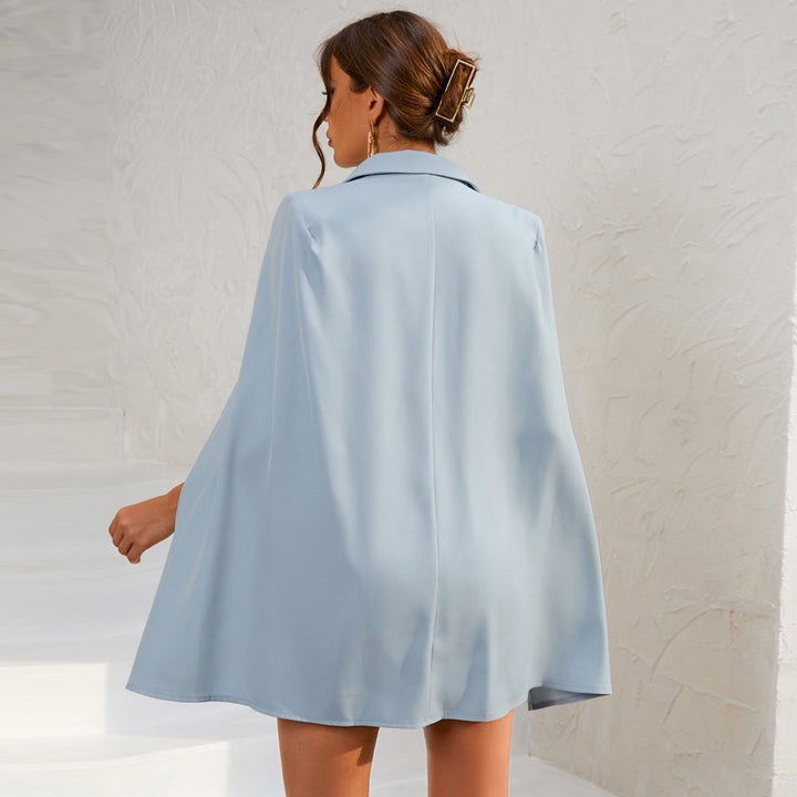 Zoë Ella™ | Luxe Cape Blazer With Mini Dress And Belt