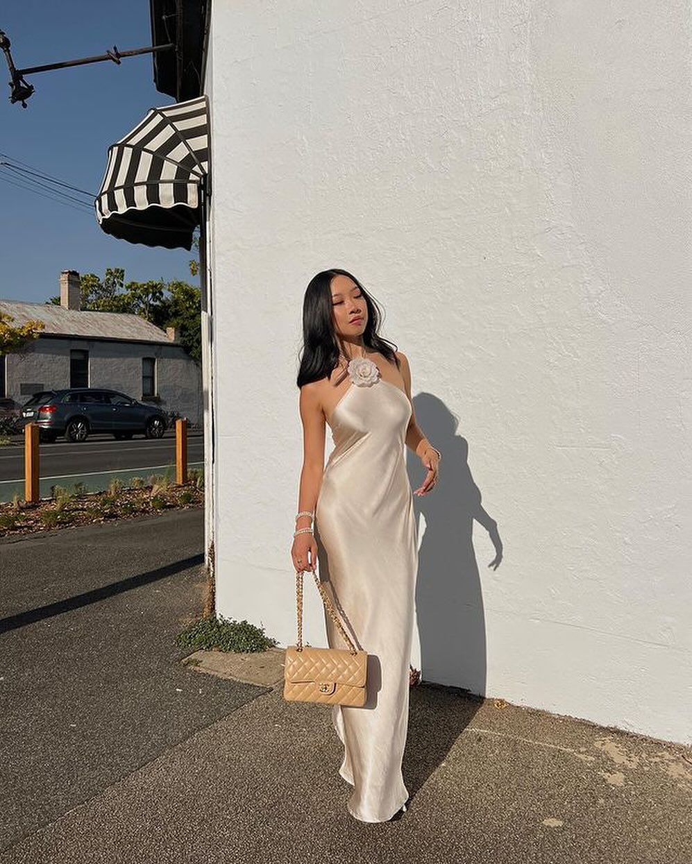 Zoë Ella™  | Elora - Satin Halterneck Backless Maxi Dress