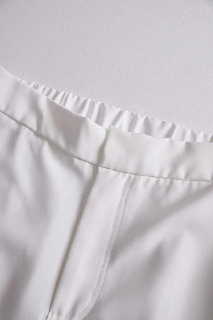 Zoë Ella™ |Elegant White High-Waisted Trousers