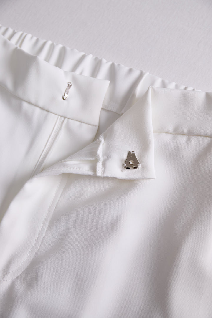 Zoë Ella™ |Elegant White High-Waisted Trousers