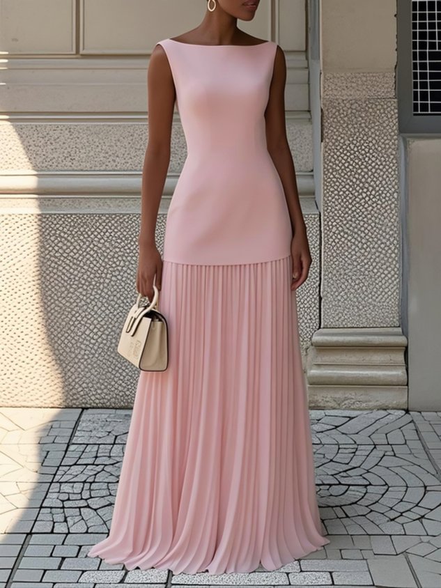 Zoë Ella™ |Serena | Pleated Maxi Dress