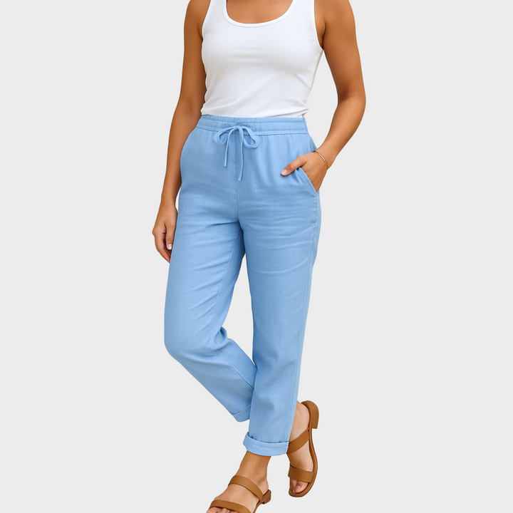 Zoë Ella™ | Linen-Blend Relaxed Pants