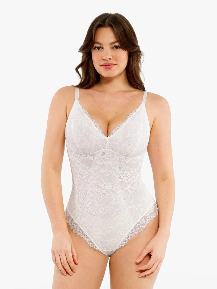 Zoë Ella™ | Shapewear Firm Control Smoothing Full Lace Thong Bodysuit