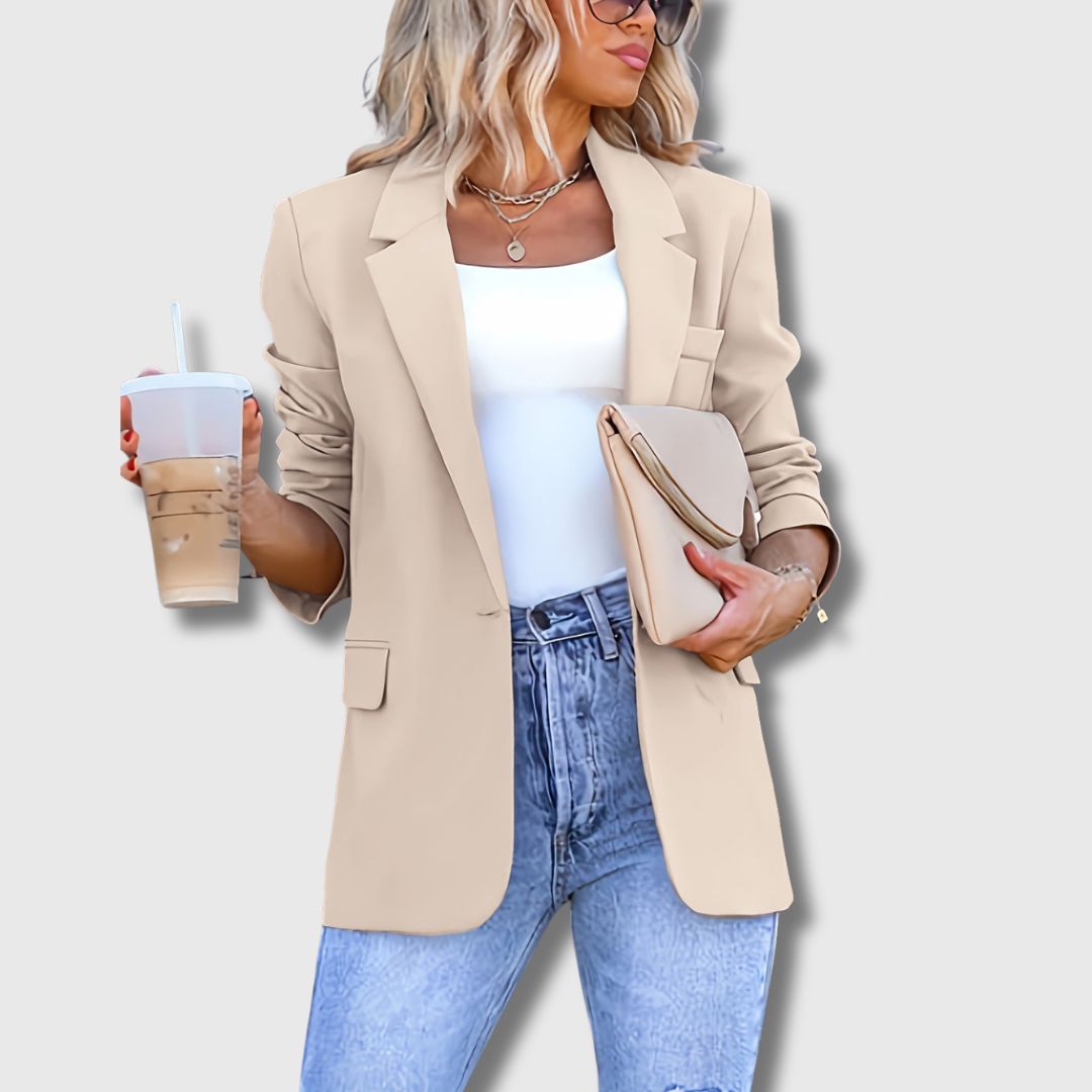 Zoë Ella™ | Sylvie - Women's Elegance Beige Blazer Limited Edition