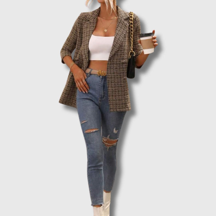 Zoë Ella™ | Sabine - Women's Chic Tweed Blazer Limited Edition