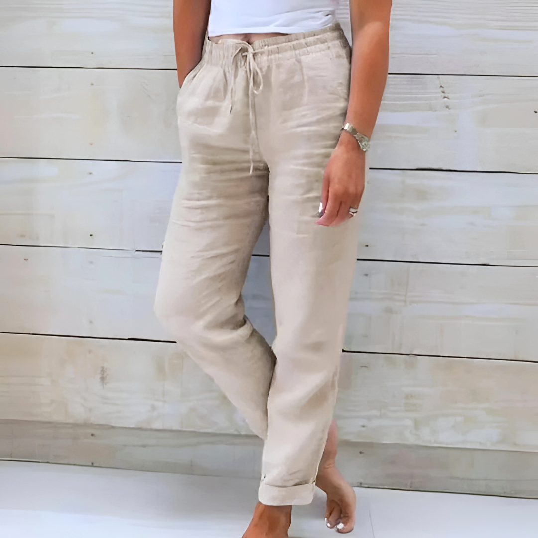 Zoë Ella™ | Linen-Blend Relaxed Pants