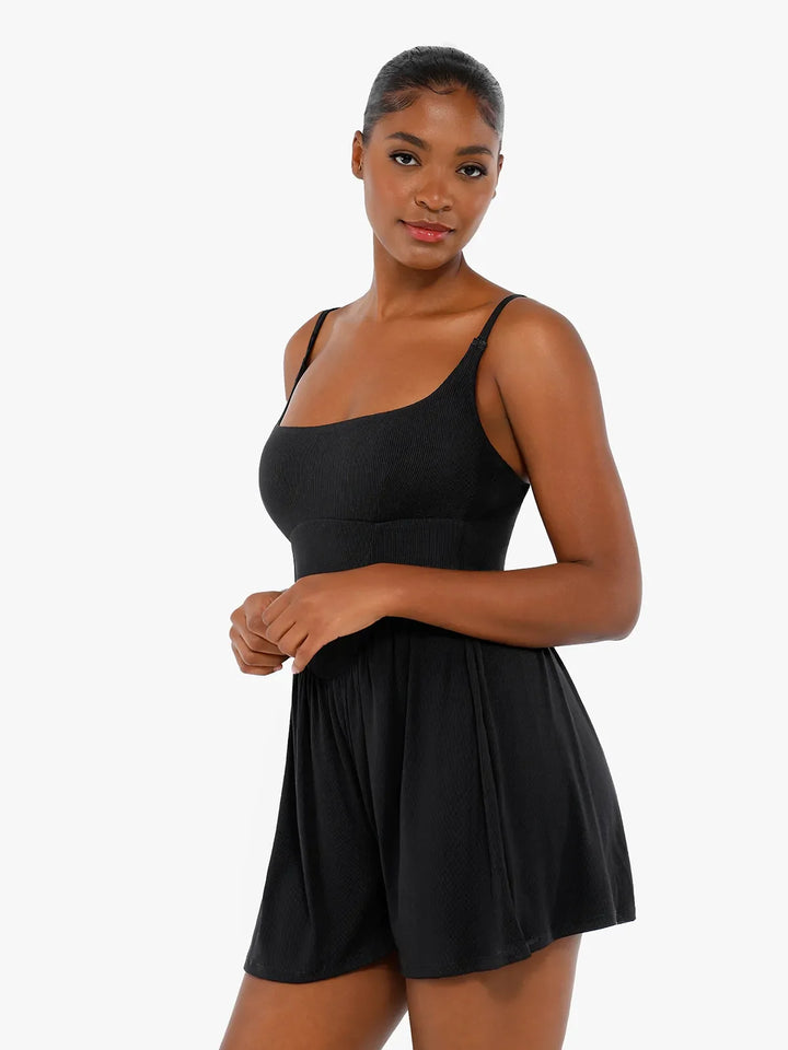 Zoë Ella™ | Shapewear Modal Tummy Control Wide-Leg Romper