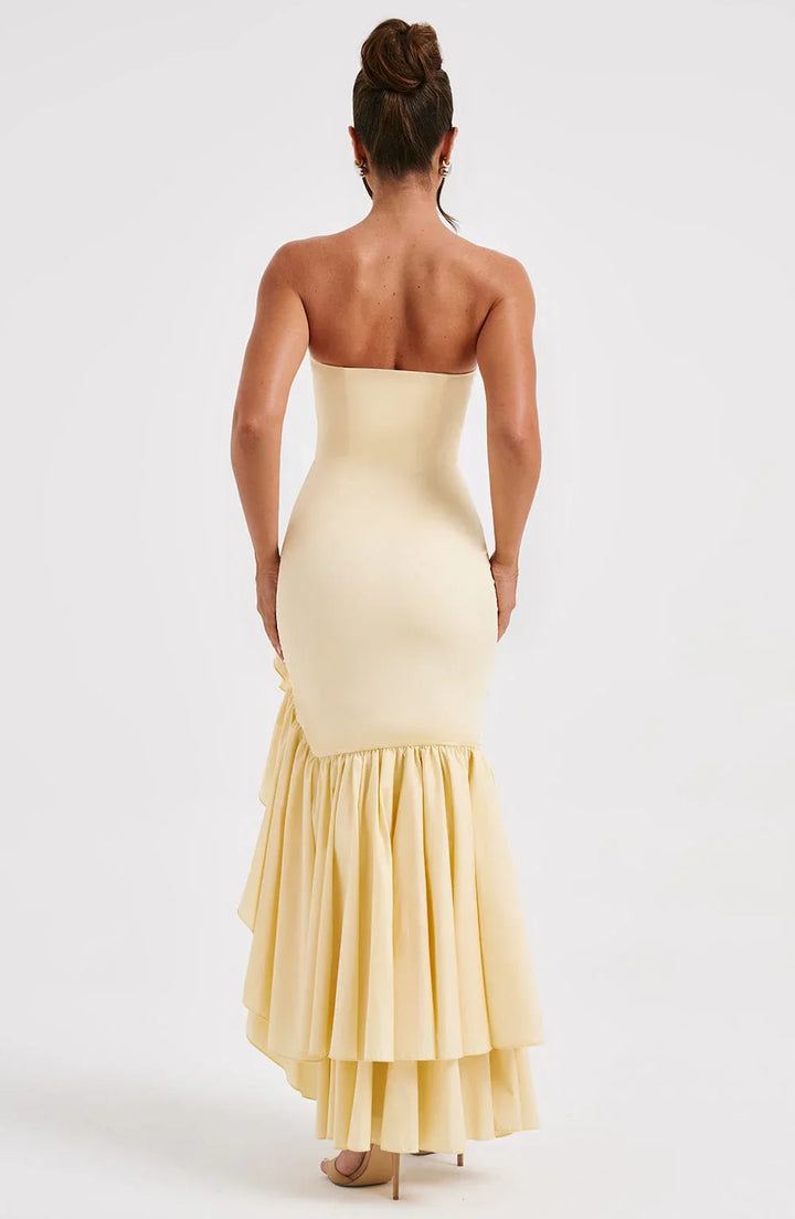 Zoë Ella™  | Riviera | Sleeveless Slit Ruffle Maxi Dress