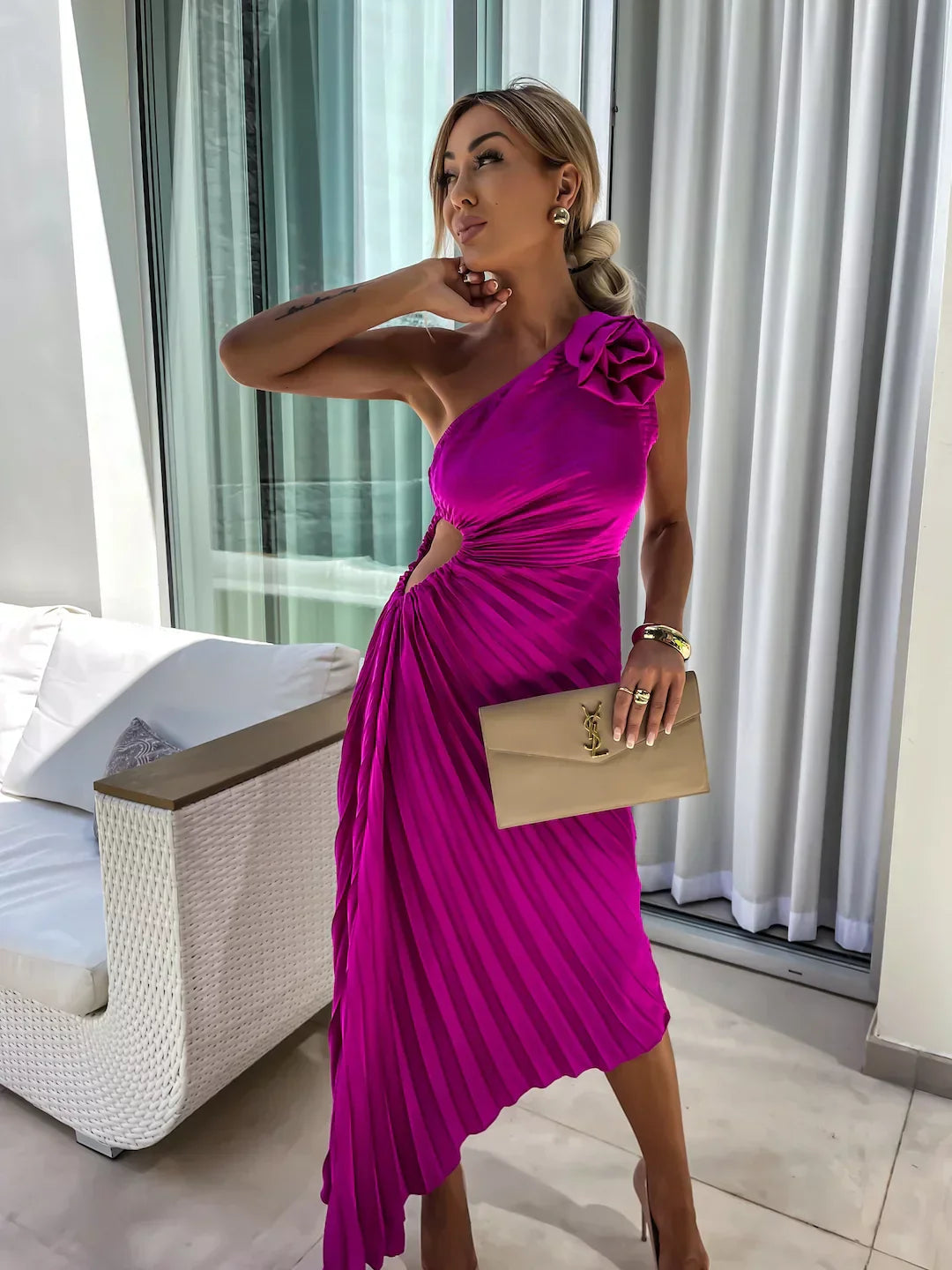 Zoë Ella™ | Dariella | Romantic Flower One Shoulder Dress