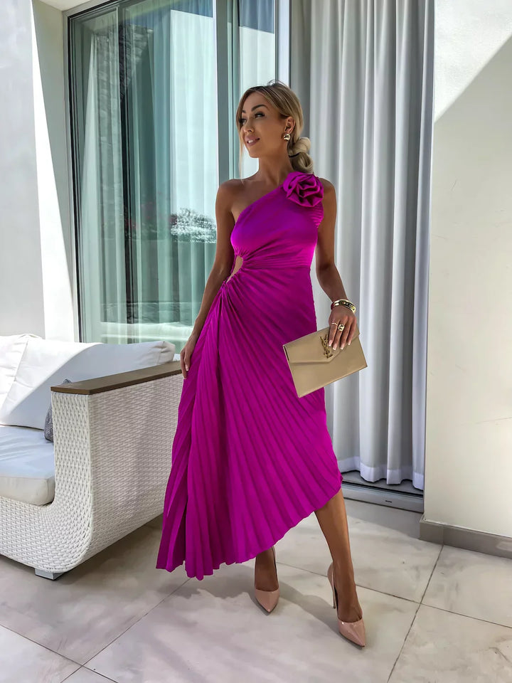 Zoë Ella™ | Dariella | Romantic Flower One Shoulder Dress