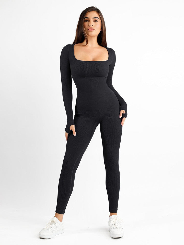 Zoë Ella™ | Shapewear Seamless Thumb Hole Long Sleeve Jumpsuit