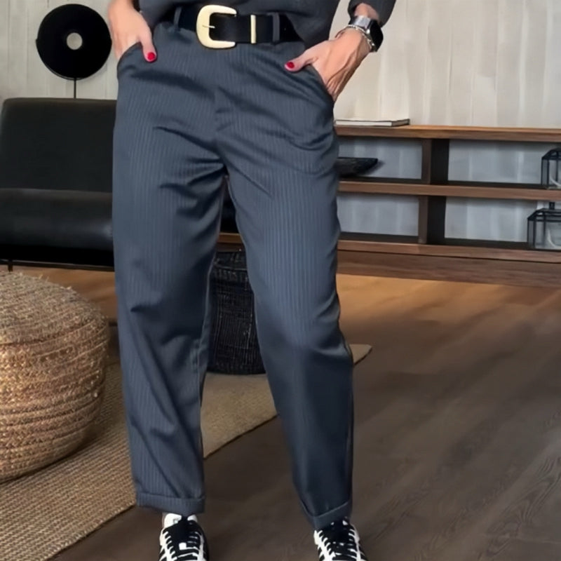 Zoë Ella™ | Tailored Comfort Pinstripe Pants