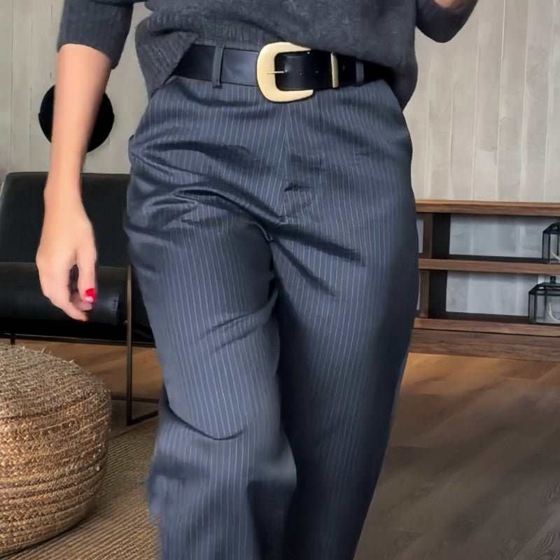 Zoë Ella™ | Tailored Comfort Pinstripe Pants