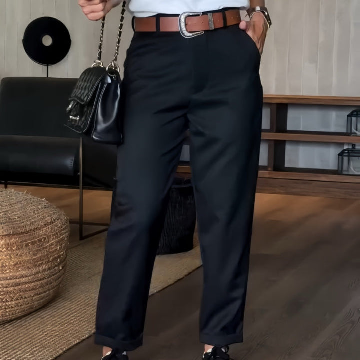 Zoë Ella™ | Tailored Comfort Pinstripe Pants