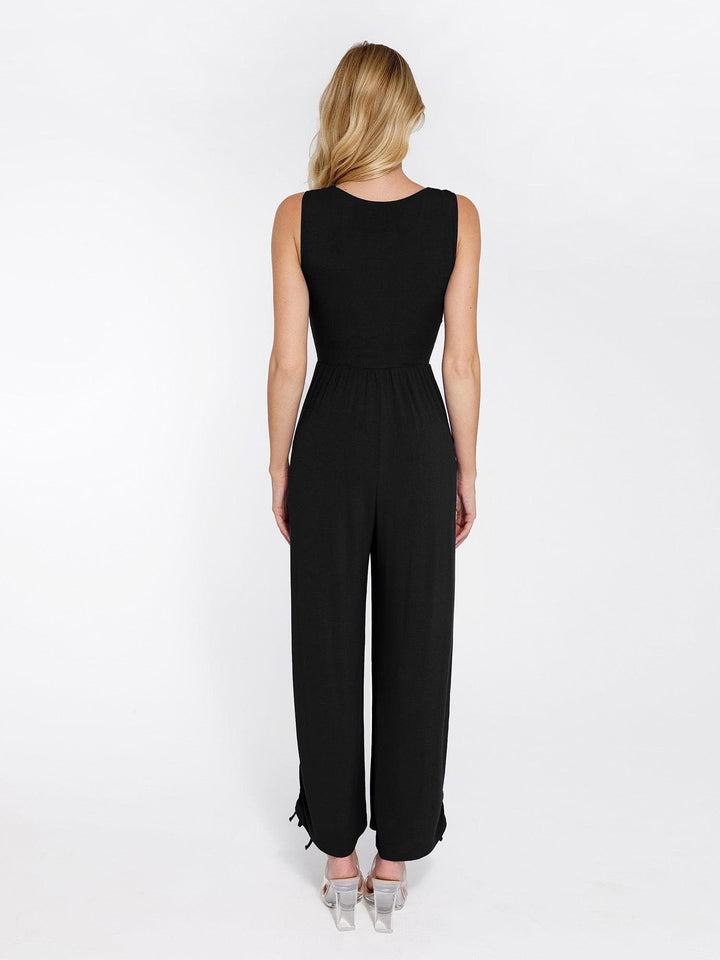 Zoë Ella™ | Shapewear Square Neck Tummy Control Wide Leg Jumpsuit