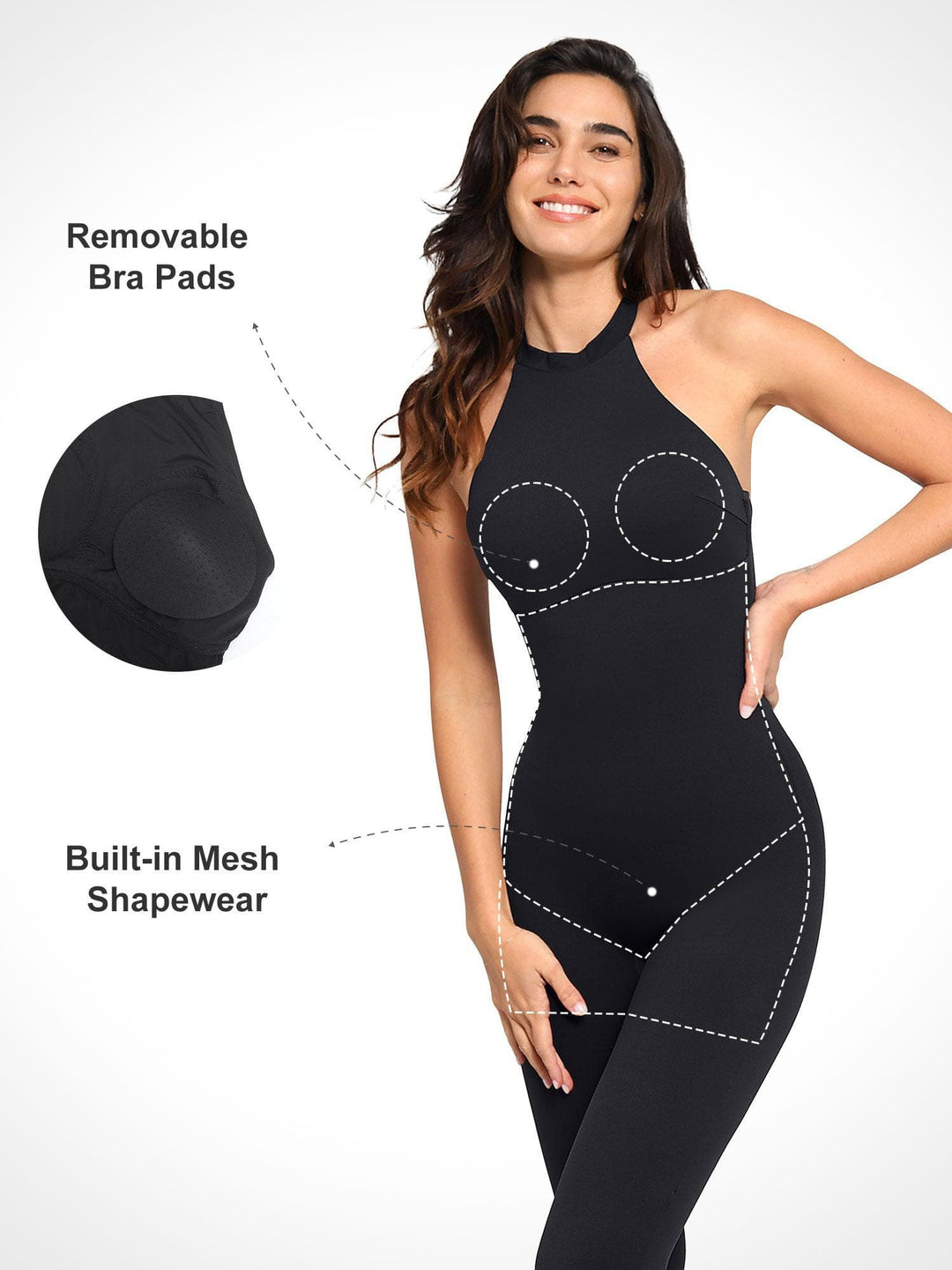 Zoë Ella™ | Shapewear Body-Sculpting Halter Neck Jumpsuit