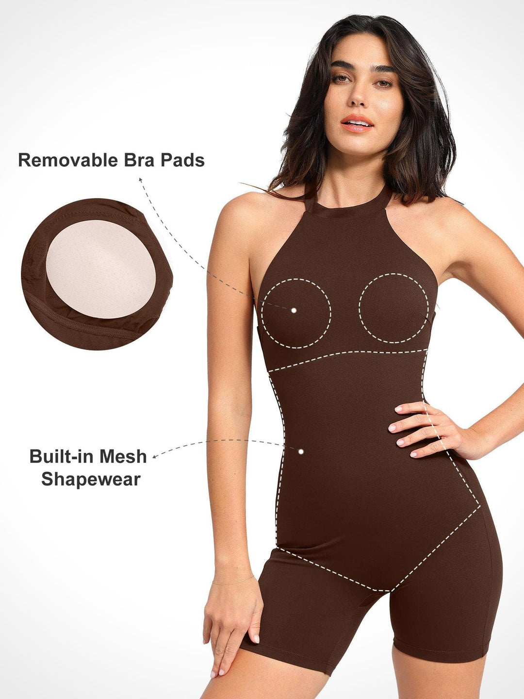 Zoë Ella™ | Shapewear Sculpting Cutaway Halter Romper