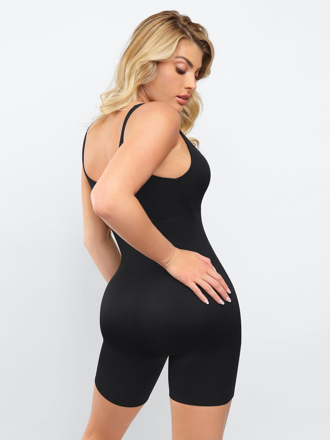 Zoë Ella™ | Shapewear Square Neck Slimming Mid-Thigh Workout Romper