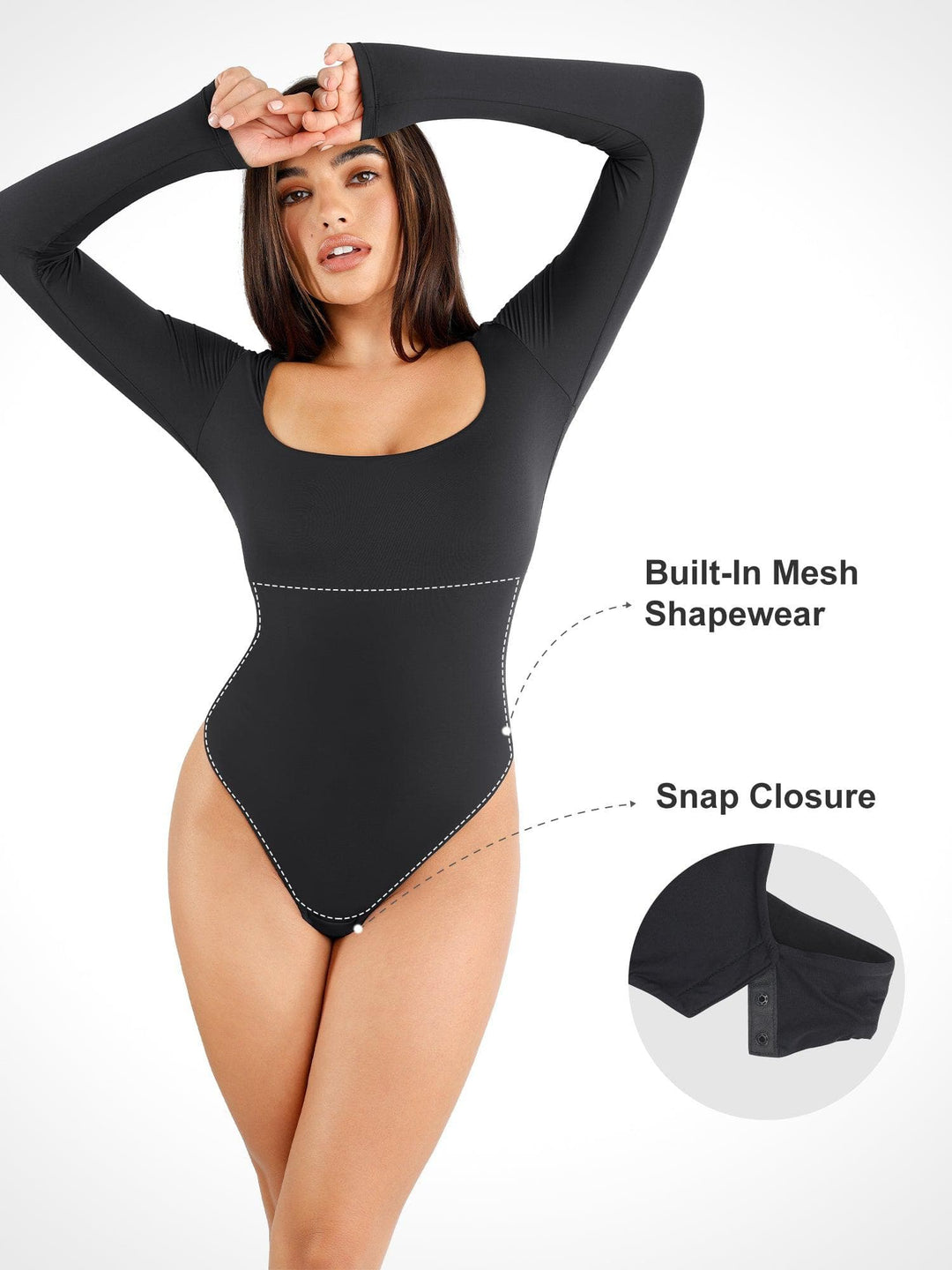 Zoë Ella™ | Shapewear Cloudsense Long Sleeve Seamless Bodysuit