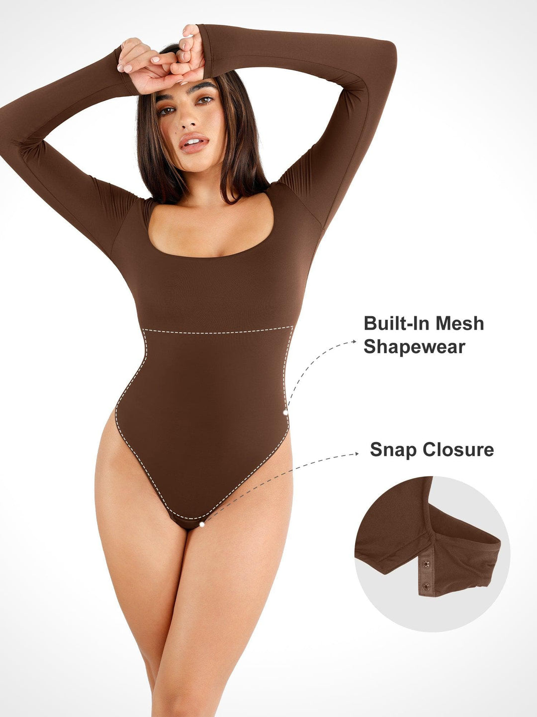 Zoë Ella™ | Shapewear Cloudsense Long Sleeve Seamless Bodysuit