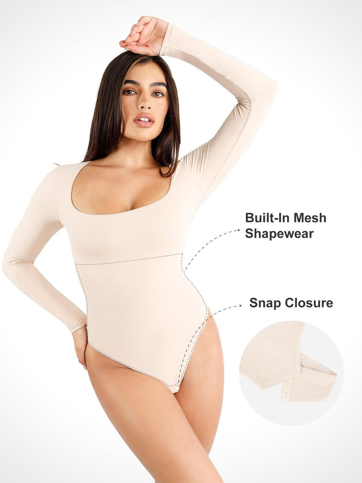 Zoë Ella™ | Shapewear Cloudsense Long Sleeve Seamless Bodysuit