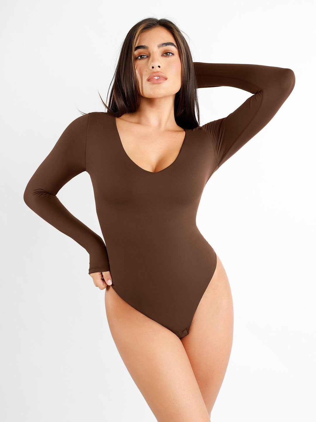 Zoë Ella™ | Shapewear CloudSense Long Sleeve V-Neck Sculpting Bodysuit