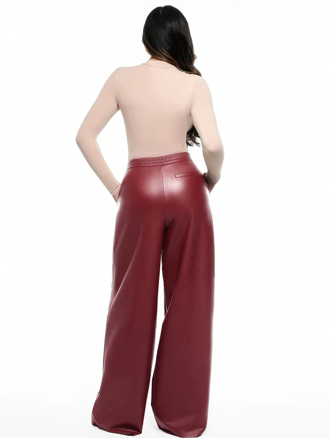 Zoë Ella™ | Faux Leather High Waisted Wide Leg Pants