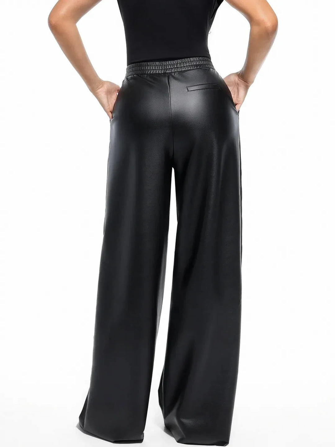 Zoë Ella™ | Faux Leather High Waisted Wide Leg Pants