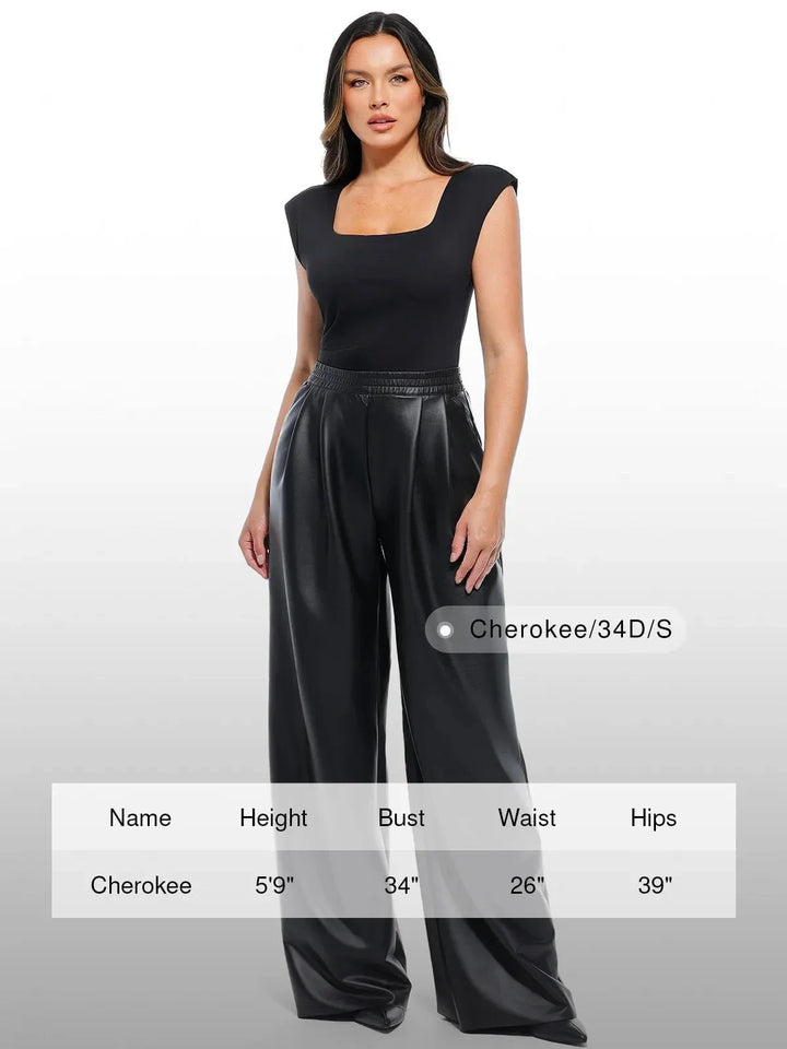 Zoë Ella™ | Faux Leather High Waisted Wide Leg Pants