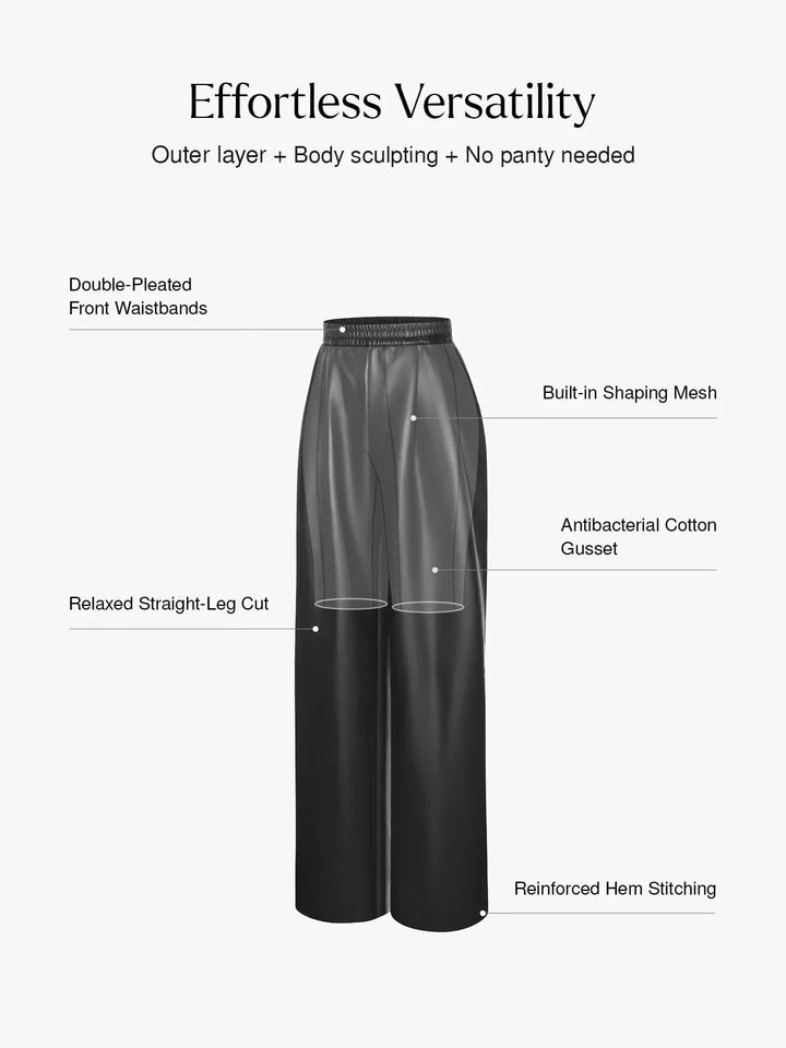 Zoë Ella™ | Faux Leather High Waisted Wide Leg Pants