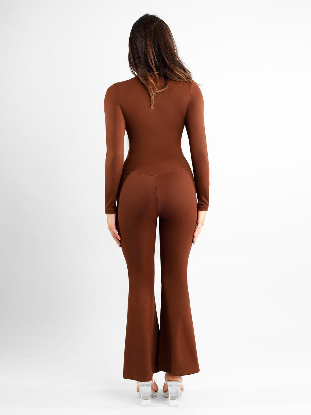 Zoë Ella™ | Shapewear High Rise Tummy Control Split Hem Flare Leg Pants